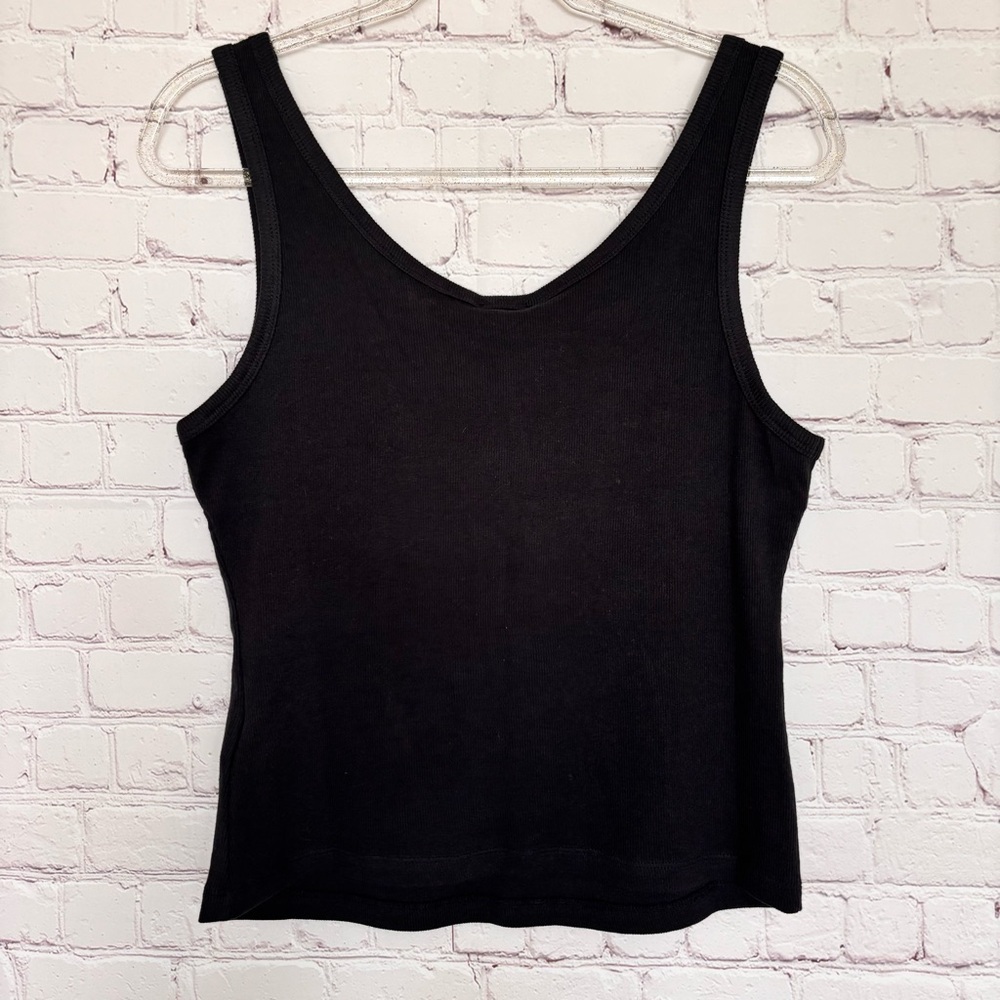 TRUE RELIGION Black Ribbed Wing World Tour Tank Top--NWT--L - Picture 2 of 13